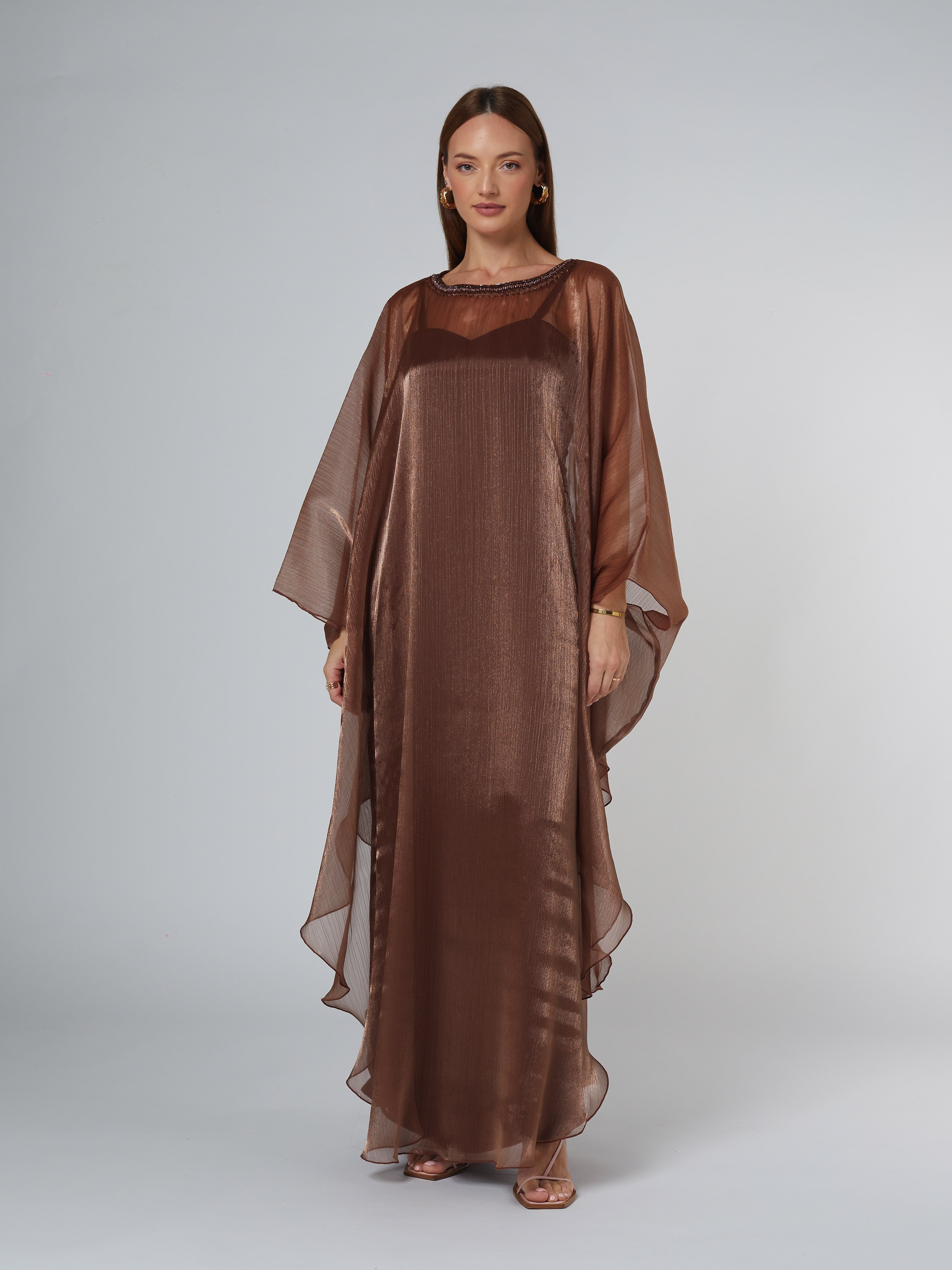Mizuki Copper Kaftan Dress Dress Telal Femina