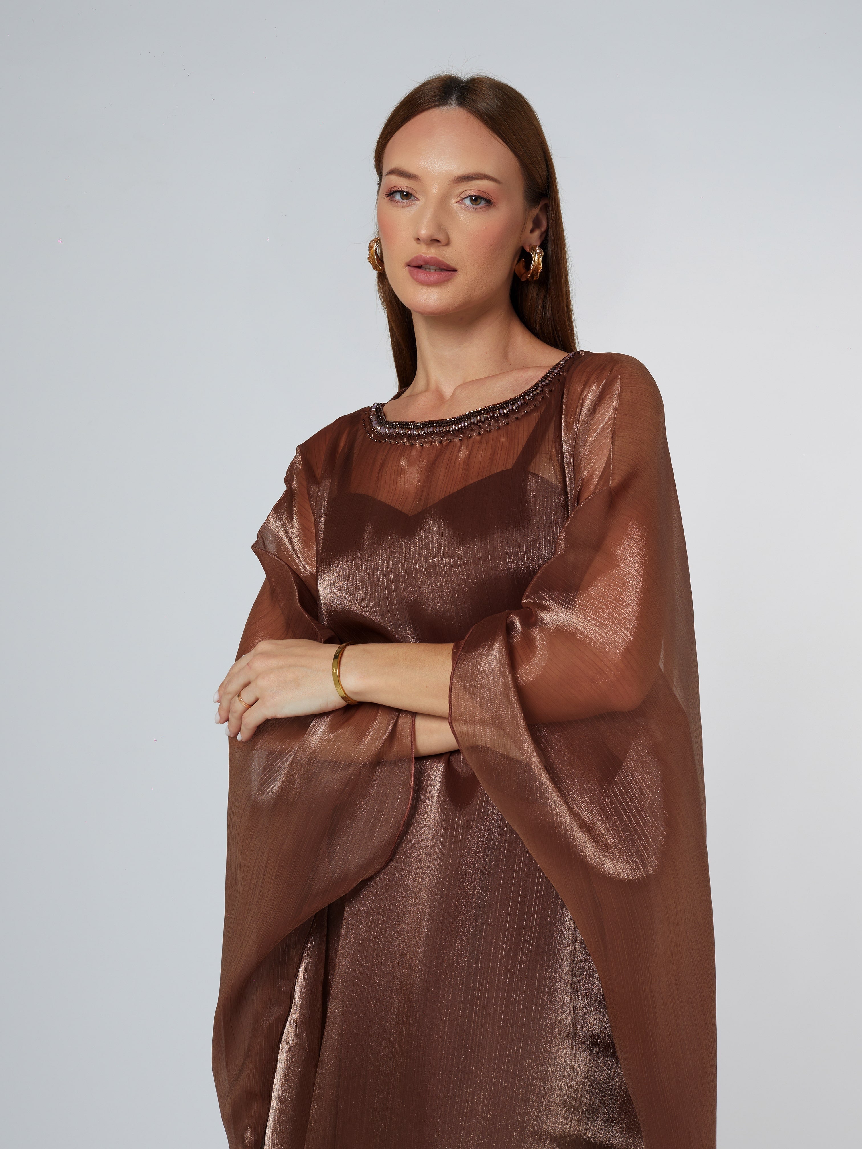 Mizuki Copper Kaftan Dress Dress Telal Femina