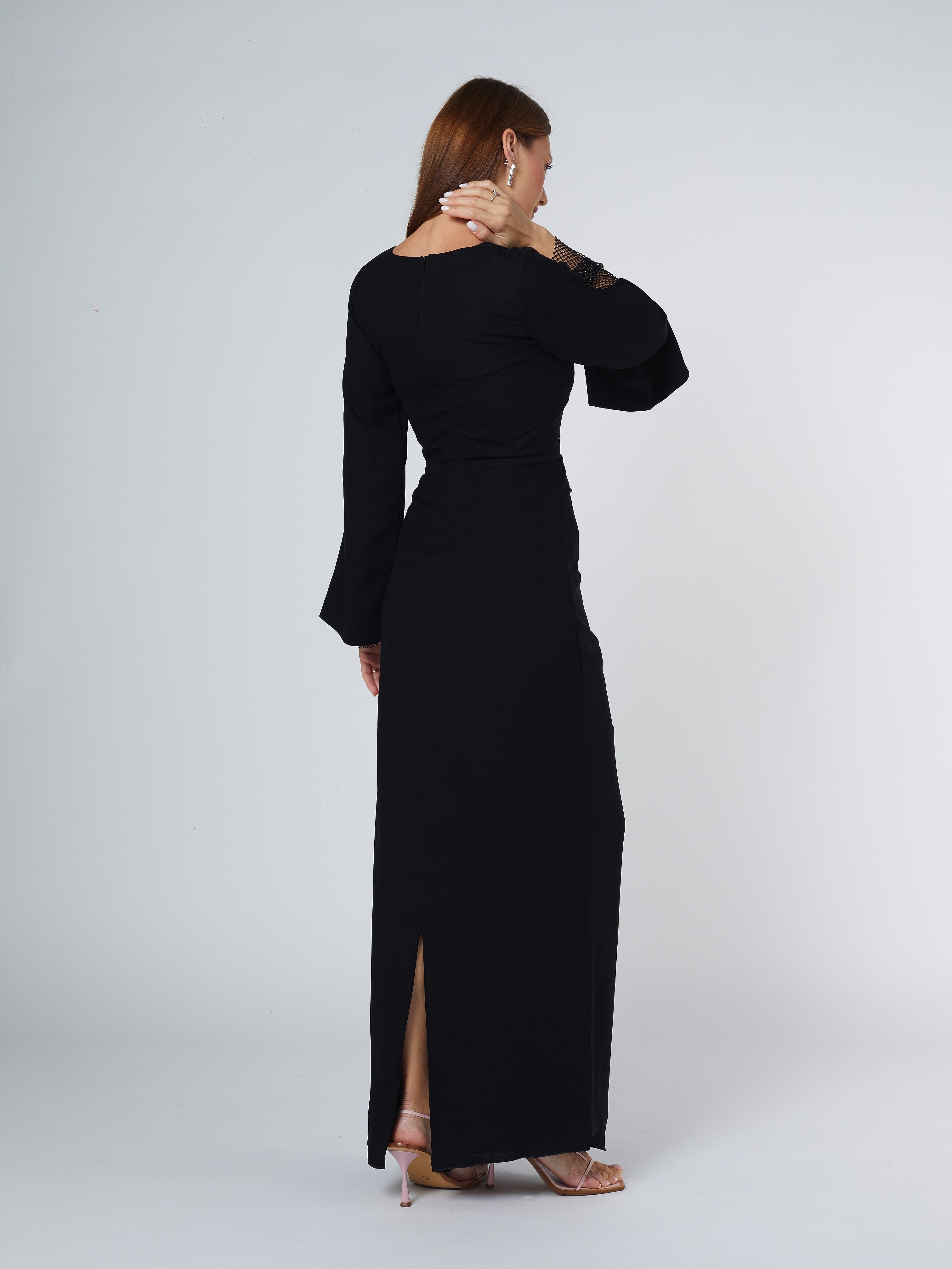 Layla Rhinestone Dress Abaya Telal Femina