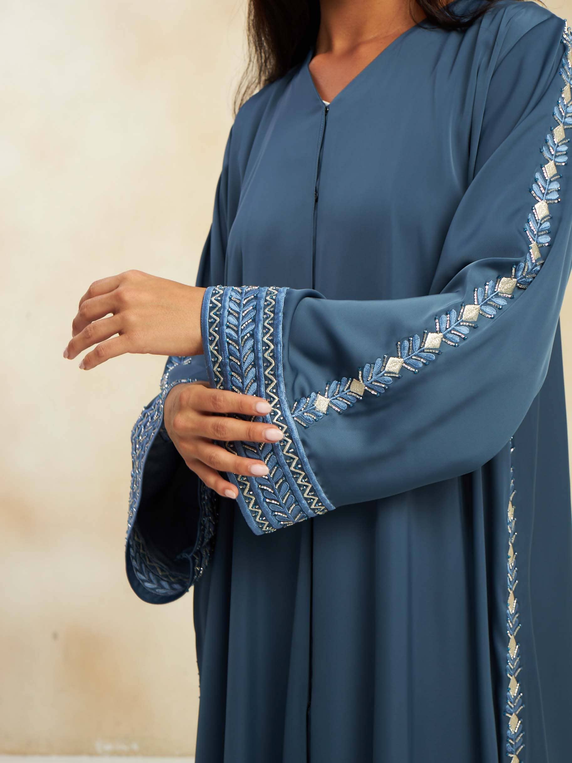 Silver Serenity Abaya