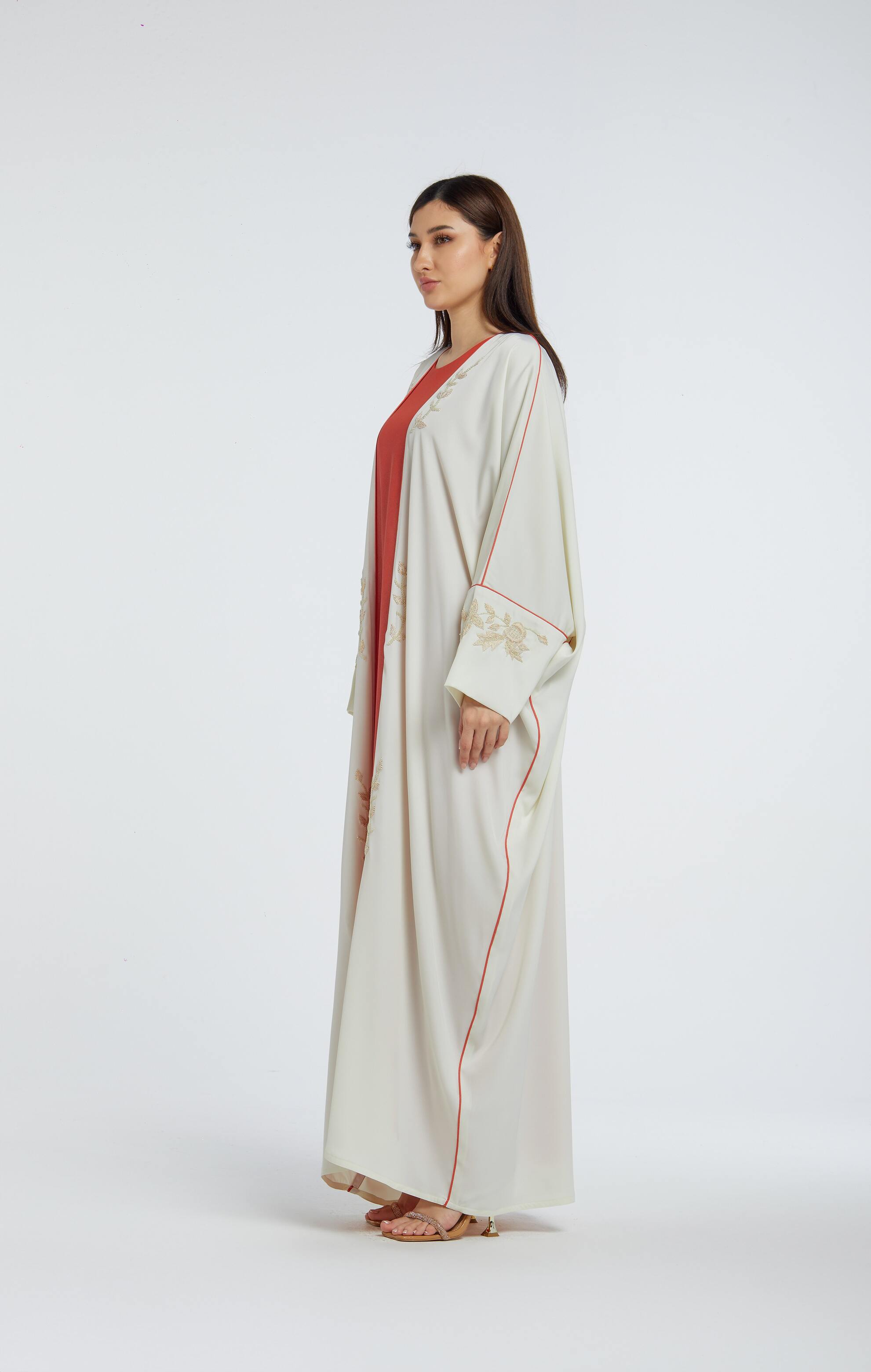 Coral Cascade Abaya Set Abaya Telal Femina 