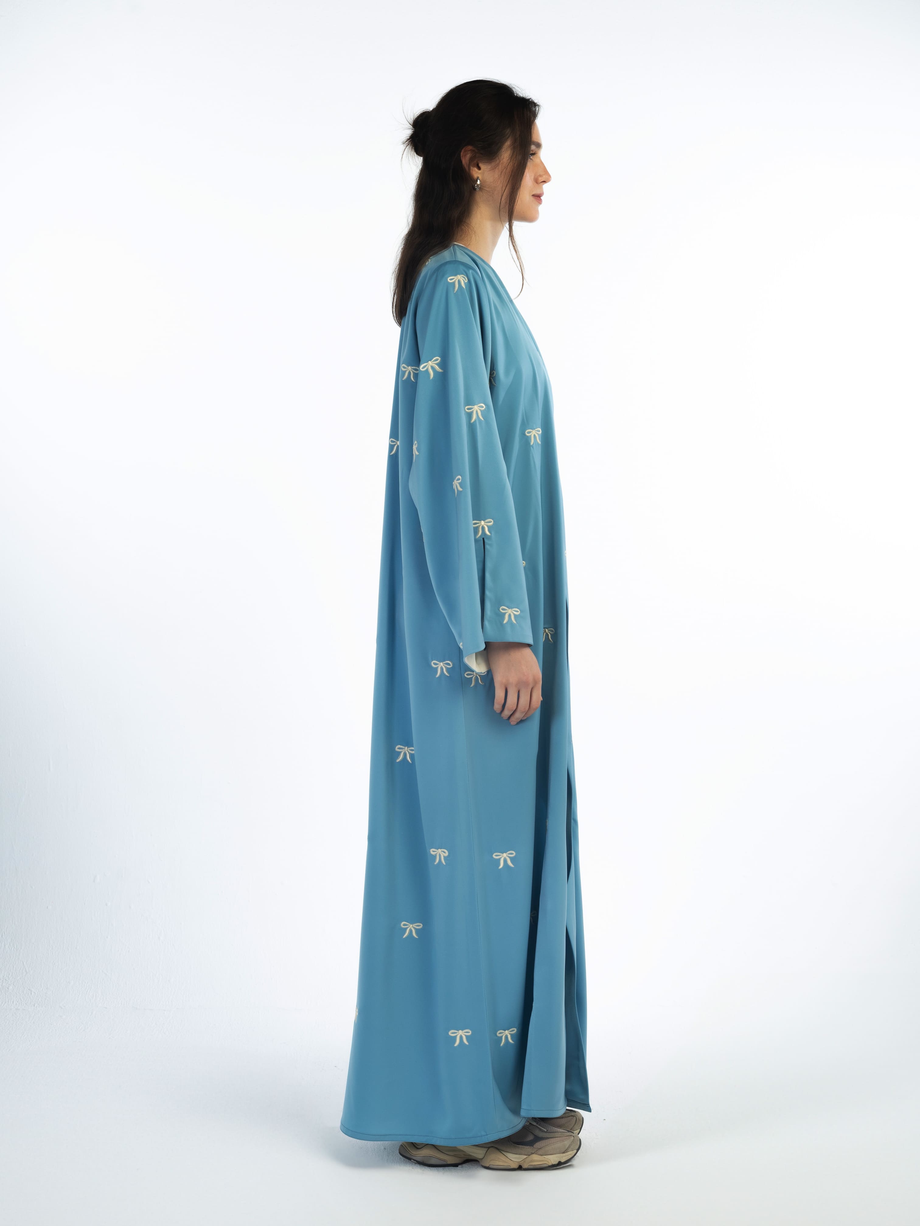 Latifa - Blue with White Abaya Telal Femina 