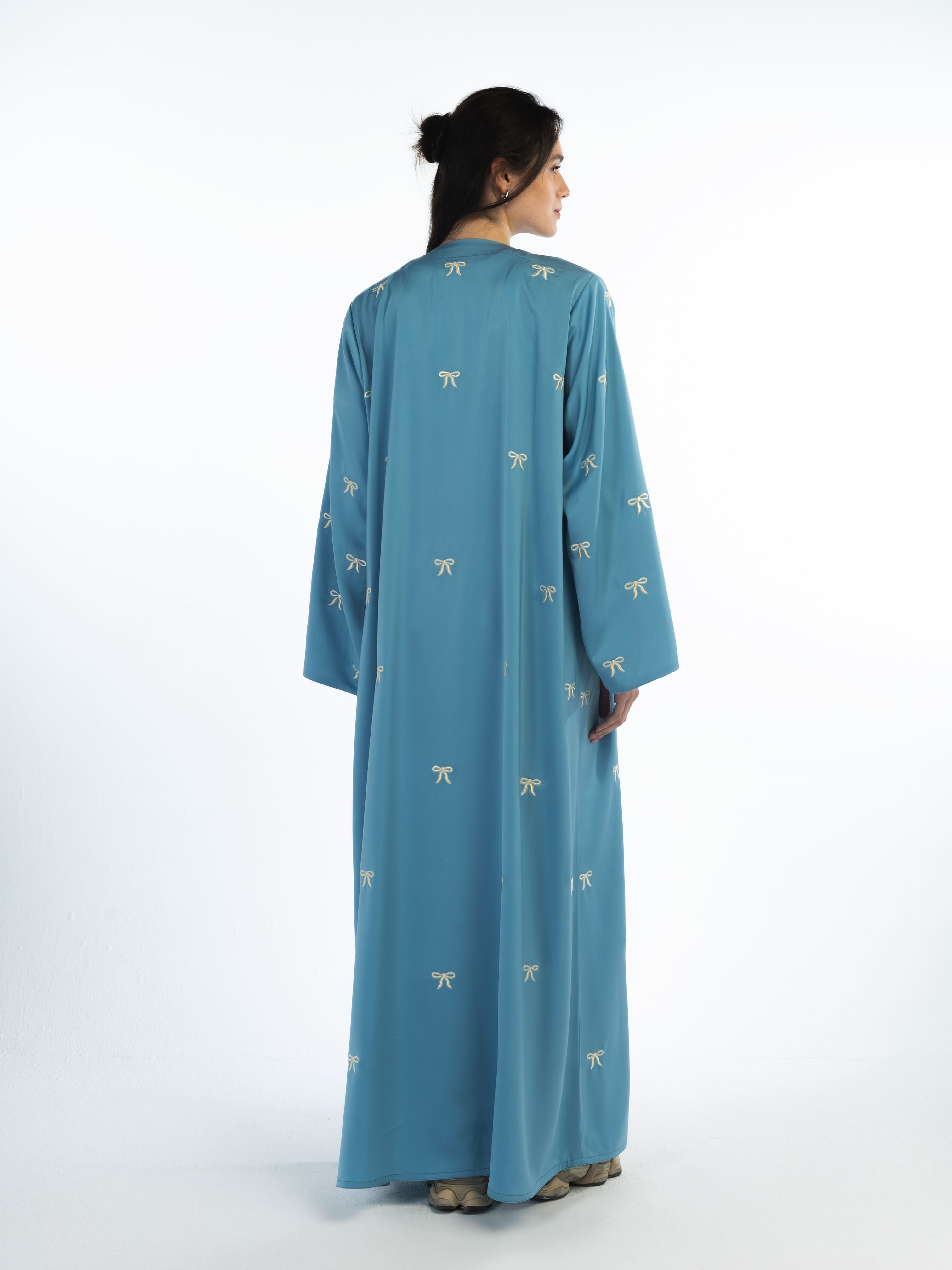 Latifa - Blue with White Abaya Telal Femina 