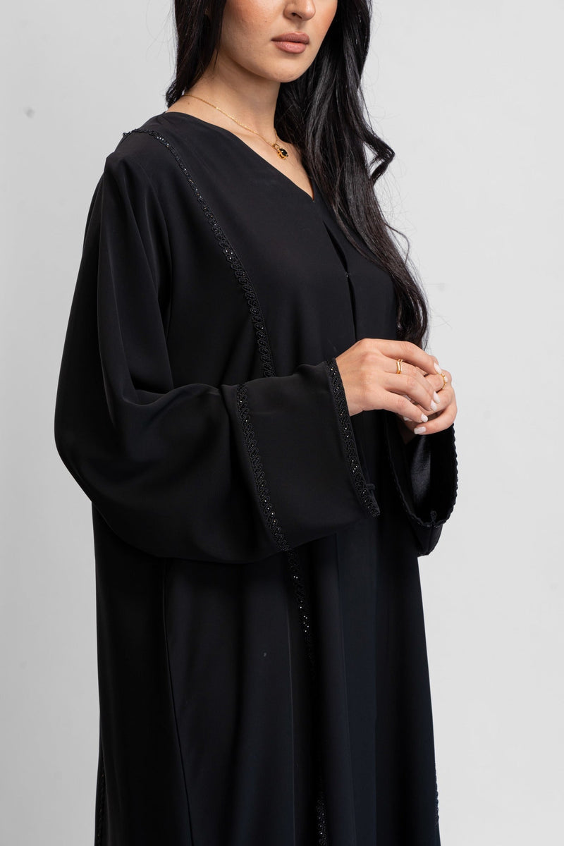 Damen-Abaya Dubai Mit Puffärmeln Und Ausgestelltem Schnitt, Trend 2024